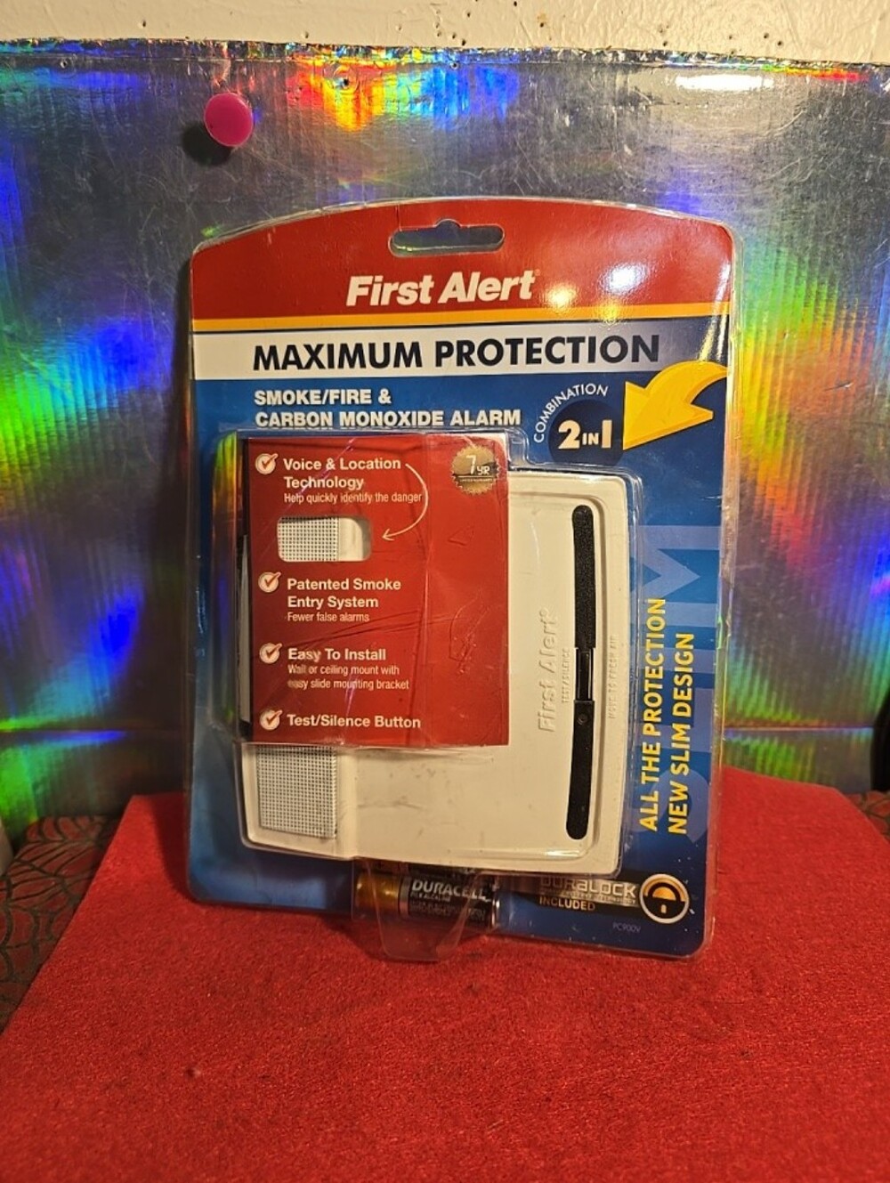 092326 New First Alert Maximum Protection Smoke Fire Alarm P900 Slim White Batte